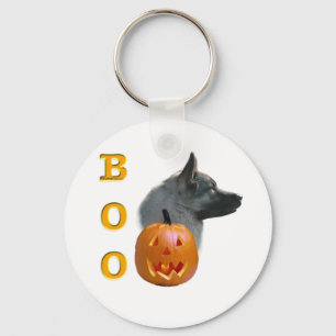 Norwegian Elkhound Halloween Boo Key Ring