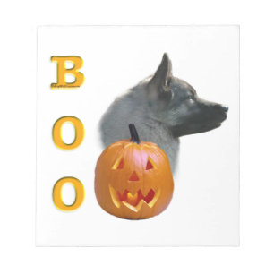 Norwegian Elkhound Halloween Boo Notepad