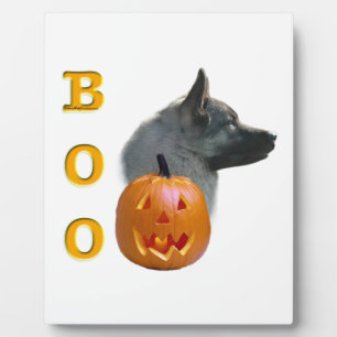 Norwegian Elkhound Halloween Boo Plaque