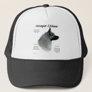 Norwegian Elkhound History Design Trucker Hat