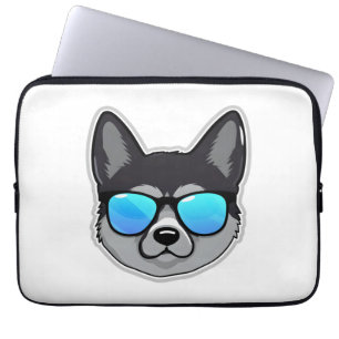 Norwegian Elkhound in Cool Sunglasses Classic T-Sh Laptop Sleeve