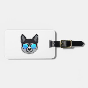Norwegian Elkhound in Cool Sunglasses Classic T-Sh Luggage Tag