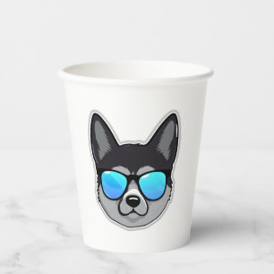 Norwegian Elkhound in Cool Sunglasses Classic T-Sh Paper Cups