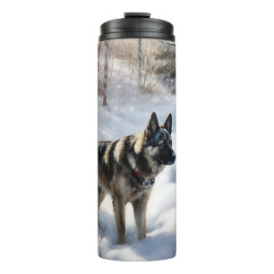Norwegian Elkhound Let It Snow Christmas Thermal Tumbler