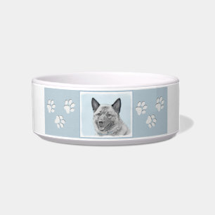 Norwegian Elkhound Painting - Original Dog Art Bowl