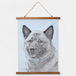 Norwegian Elkhound Painting - Original Dog Art Hanging Tapestry