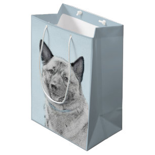 Norwegian Elkhound Painting - Original Dog Art Medium Gift Bag