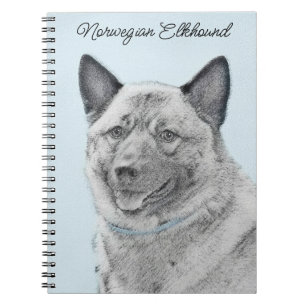 Norwegian Elkhound Painting - Original Dog Art Notebook