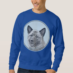 Norwegian Elkhound Painting - Original Dog Art Sweatshirt