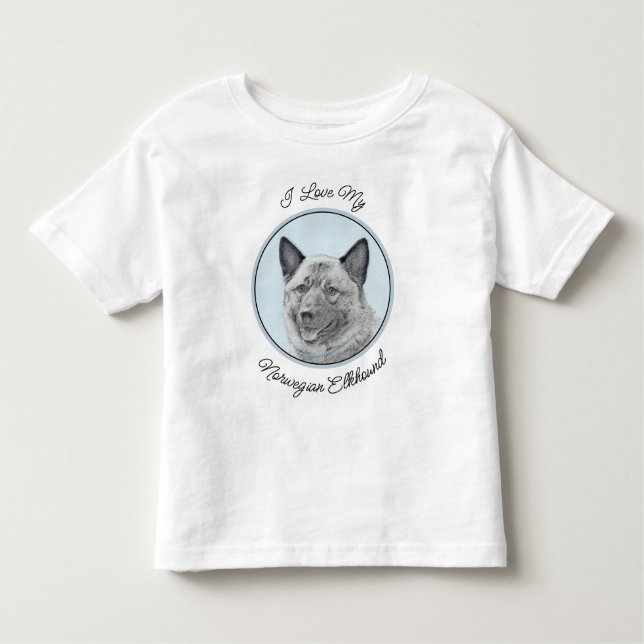 Norwegian Elkhound Painting - Original Dog Art Toddler T-Shirt (Front)