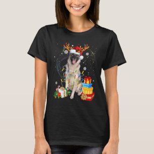 Norwegian Elkhound Reindeer Santa Christmas Dog Pa T-Shirt