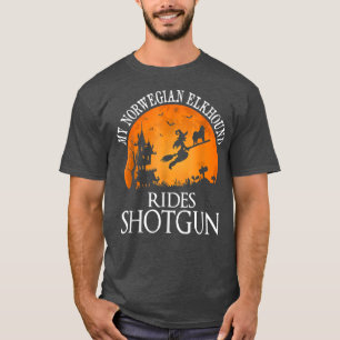 Norwegian Elkhound Rides Shot Dog Lover T-Shirt