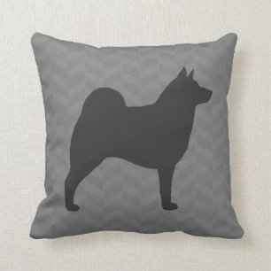 Norwegian Elkhound Silhouette Cushion