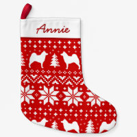 Norwegian Elkhound Silhouettes Holiday Pattern