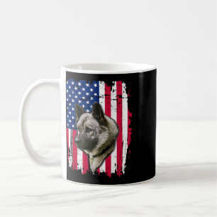 Norwegian Elkhound Us Flag 4th Of July Coffee Mug
