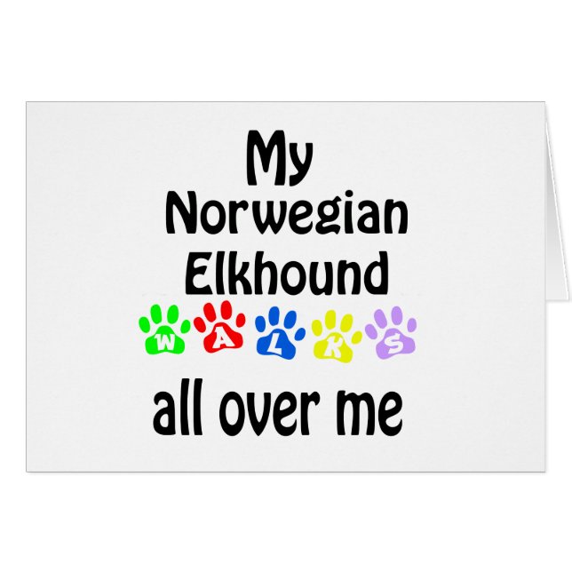 Norwegian Elkhound Walks Design (Front Horizontal)