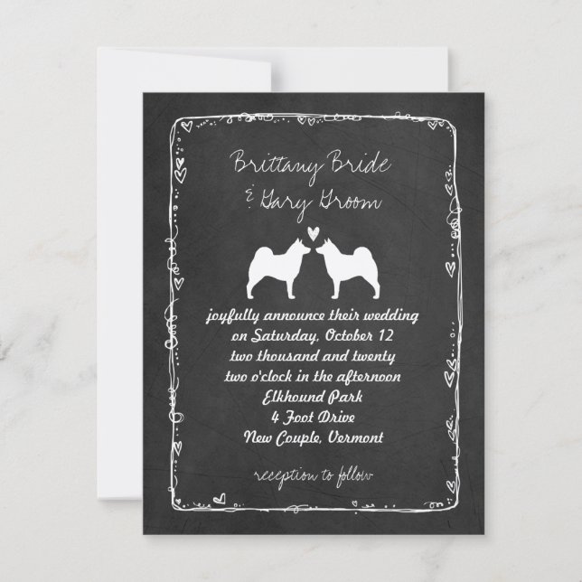 Norwegian Elkhounds Wedding Announcement (Front)