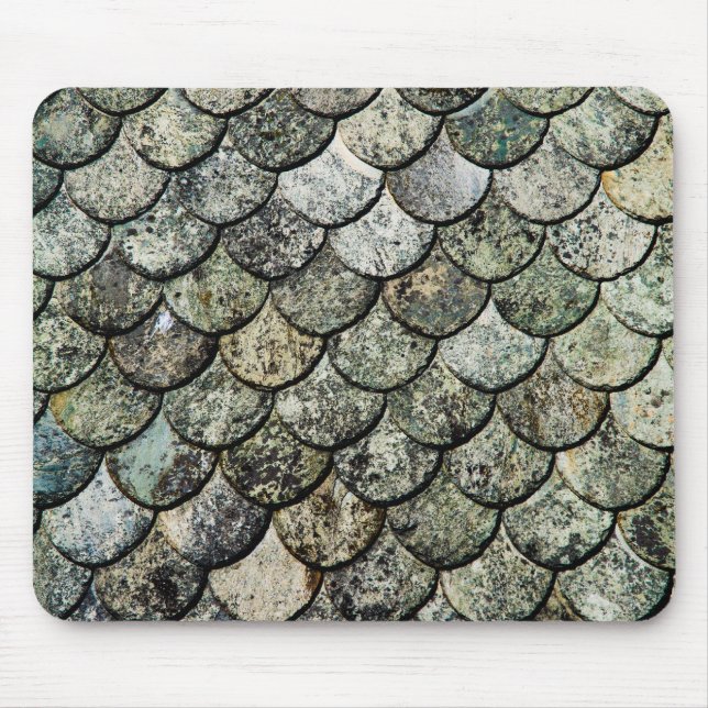 Norwegian Fish Scale Pattern Slate Roof Mouse Pad (Front)