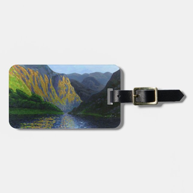 Norwegian fjord approaching sunset luggage tag (Front Horizontal)