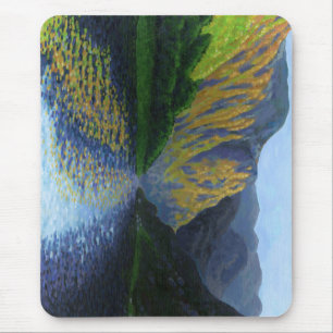 Norwegian fjord approaching sunset mouse pad