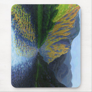 Norwegian fjord approaching sunset mouse pad