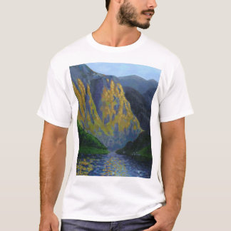 Norwegian fjord approaching sunset T-Shirt
