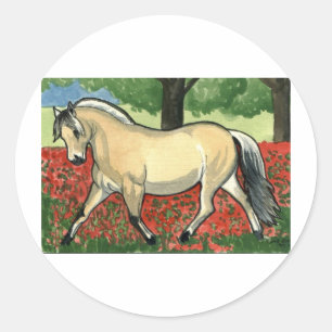 Norwegian Fjord HORSE ART Classic Round Sticker