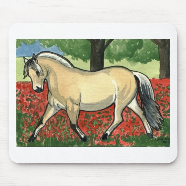 Norwegian Fjord HORSE ART Mouse Pad (Front)