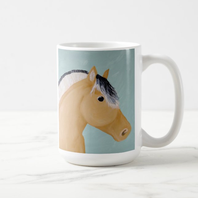 Norwegian Fjord Horse Artwork on Mug (Right)
