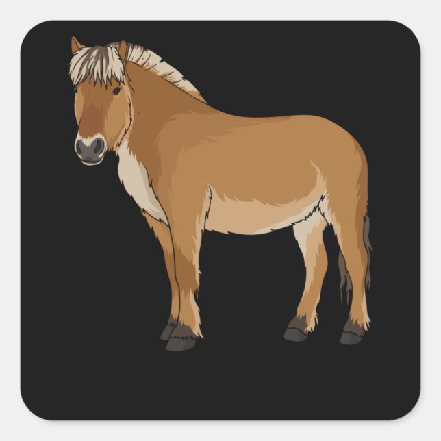 Norwegian Fjord Horse Gift Square Sticker (Front)