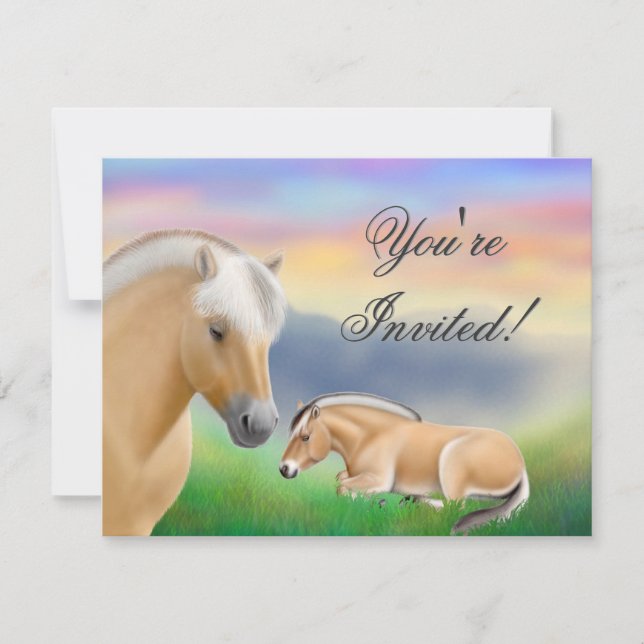 Norwegian Fjord Horses Invitation (Front)