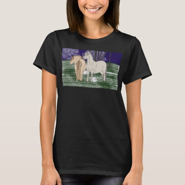 Norwegian Fjord Horses T-Shirt (Front)