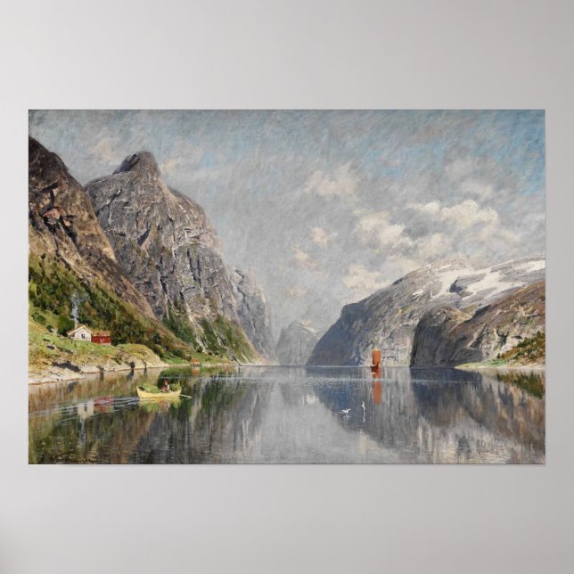Norwegian fjord landscape poster (Front)