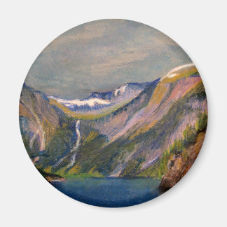 Norwegian fjord oil pastel magnet