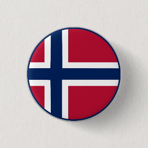 Norwegian Flag 3 Cm Round Badge