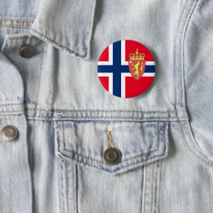 Norwegian flag 6 cm round badge