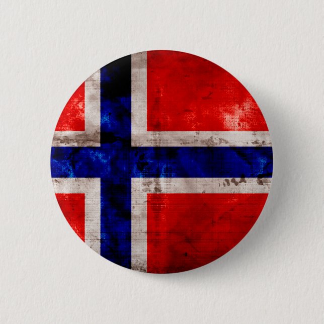 Norwegian Flag 6 Cm Round Badge (Front)