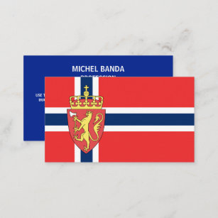 Norwegian Flag & Coat of Arms, Flag of Norway Business Card