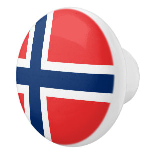 Norwegian flag custom door and drawer pull knobs