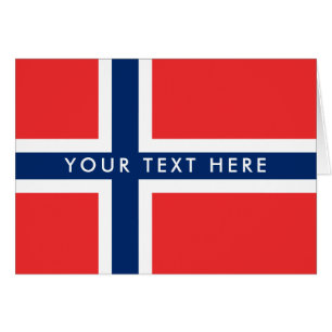 Norwegian flag custom greeting card