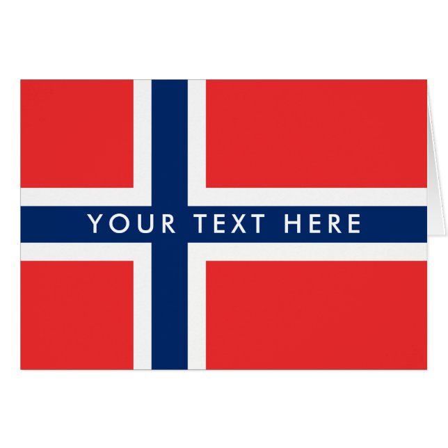 Norwegian flag custom greeting card (Front Horizontal)