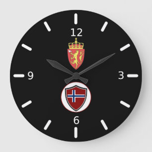 Norwegian flag-emblem large clock