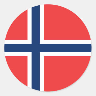 Norwegian Flag, Flag of Norway Classic Round Sticker