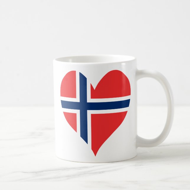 Norwegian Flag Heart Coffee Mug (Right)