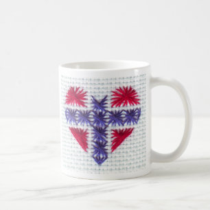 Norwegian Flag Heart Cross Stitch Nordic Norway Coffee Mug