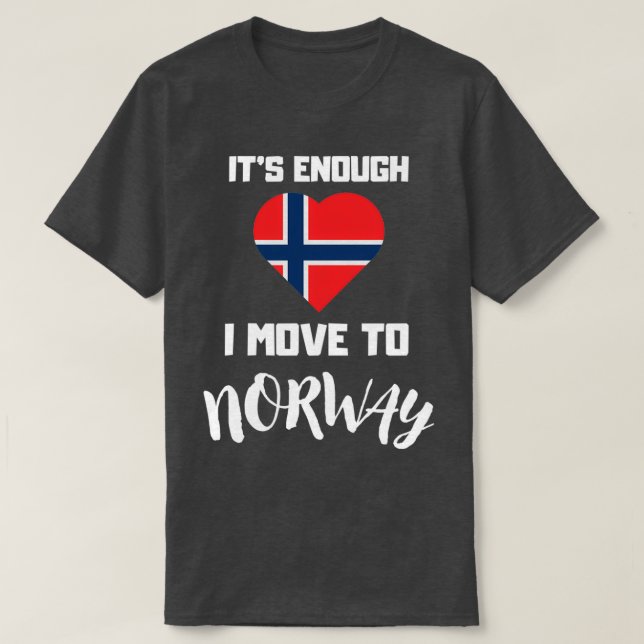 Norwegian Flag Heart Funny Norway T-Shirt (Design Front)