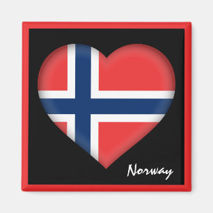 Norwegian flag & Heart Norway holiday /sports Magnet