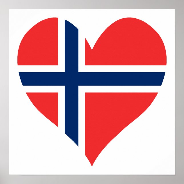 Norwegian Flag Heart Poster (Front)