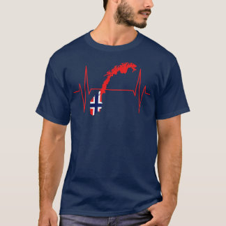 Norwegian Flag Heartbeat 2 T-Shirt