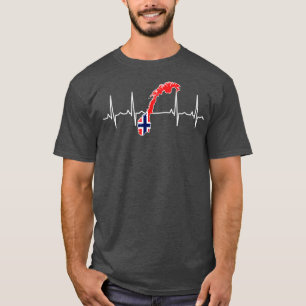 Norwegian Flag Heartbeat 3 T-Shirt